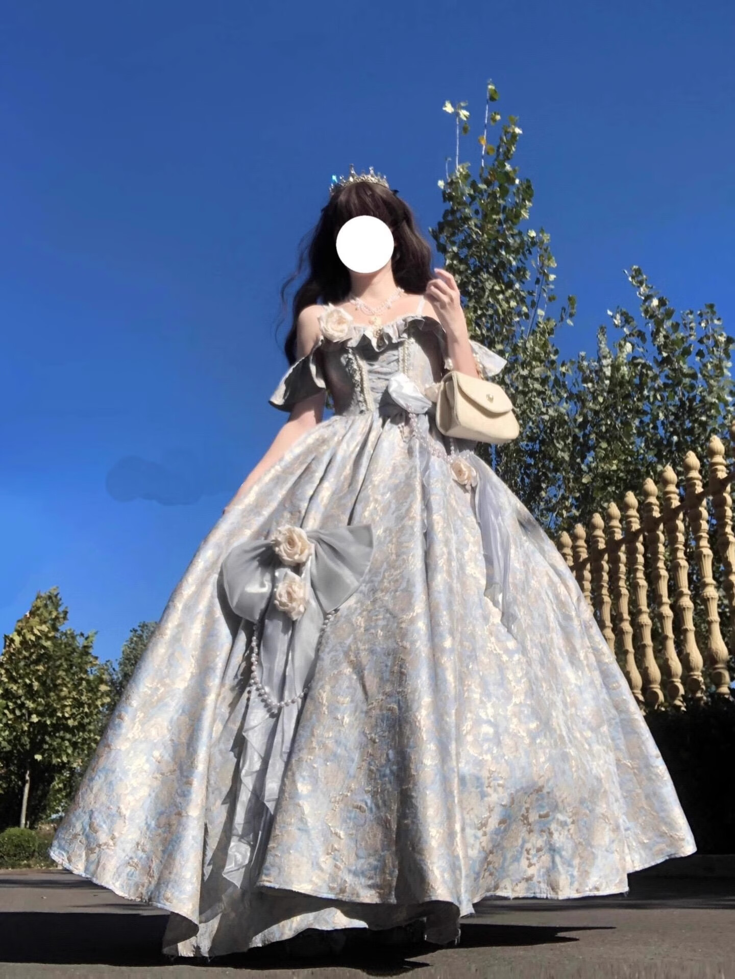 康美诗洛丽塔小众毕业蓝色公主裙高中生晚礼服女学生礼服轻奢宫廷风