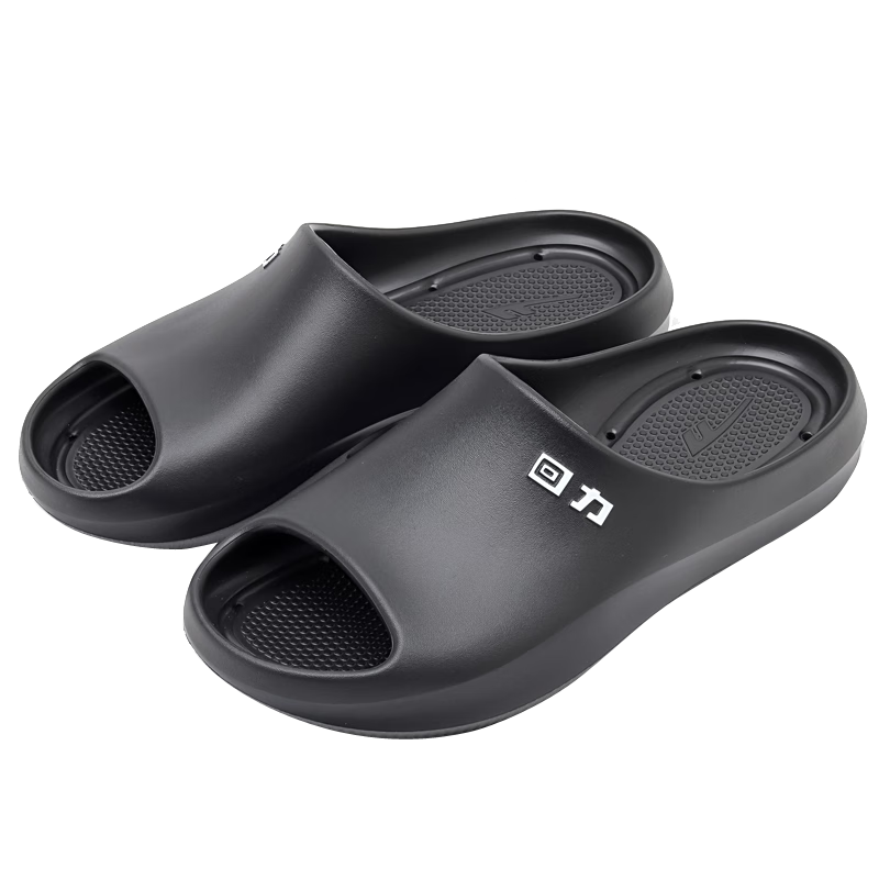 回力中老年人凉拖外穿防滑踩屎感平底室内居家用静音浴室洗澡孕妇拖鞋 38-39码淡蓝