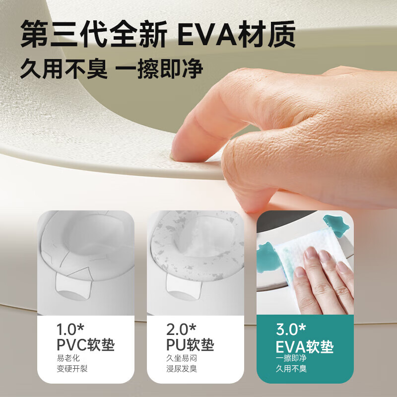 煦凛日本儿童马桶坐便器0-3-6岁婴幼儿专用训练厕所家用便盆尿桶尿盆 【粉色-PU软垫冬暖夏凉】送100只清洁袋