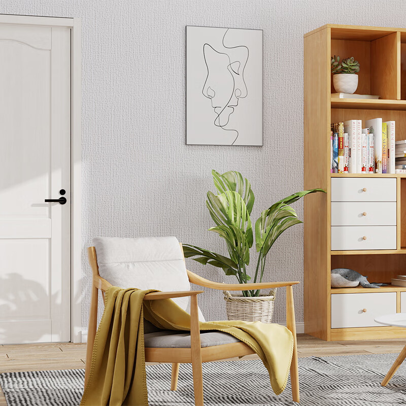 贝悦【母婴可用】翻新墙纸自粘壁纸防潮防霉抗菌墙贴卧室客厅墙面改造 白色自粘墙纸 【母婴可用】2.8米x50厘米