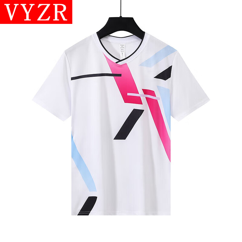VYZR羽毛球服男女健身上夏季训练短袖跑步冰丝速干衣运动套装足球衣服 白色【单T】 3XS