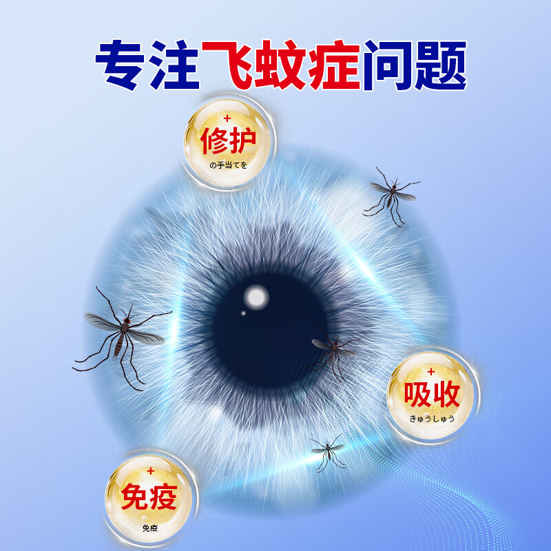 同仁堂飞蚊症专用眼药水滴眼液药水玻璃体混浊眼前黑影氨碘肽进口药水 特效1盒【多买多送】