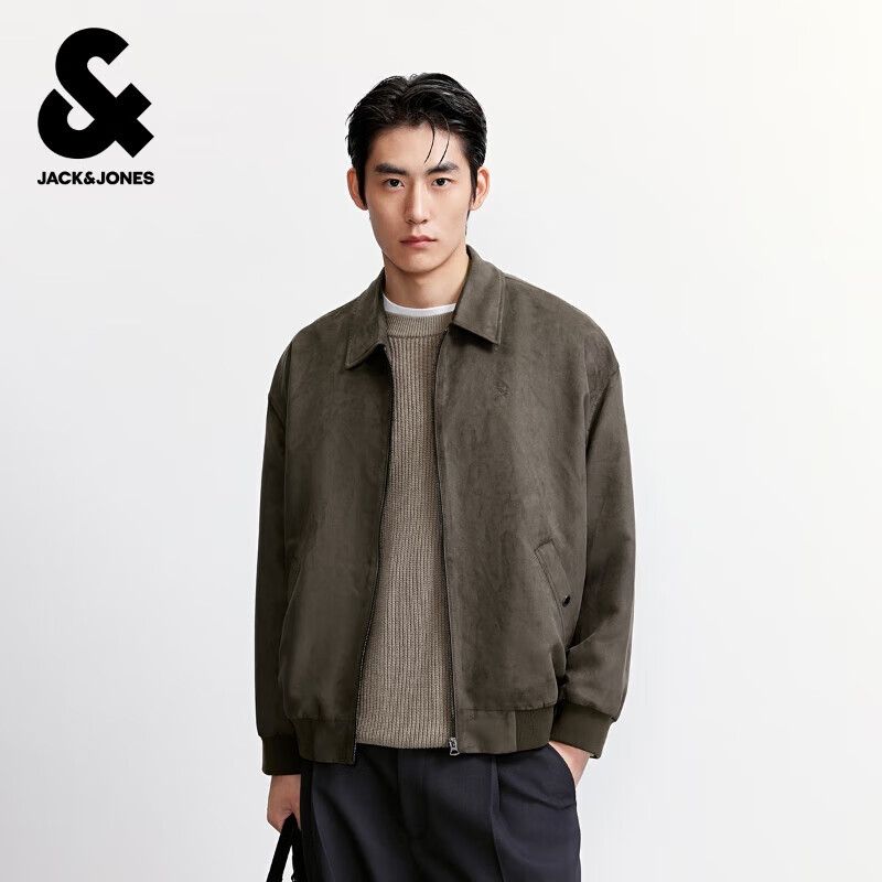 杰克·琼斯（JACK&amp;JONES） 男装秋季夹克时尚日常尖领领口拉链门襟双侧插袋上衣225321052