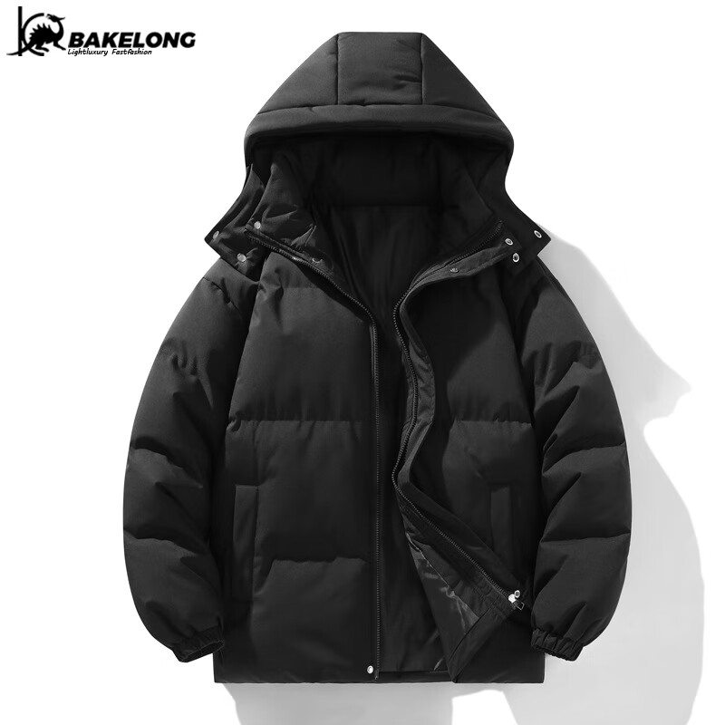 巴克龙 男连帽棉衣棉服 卡其色