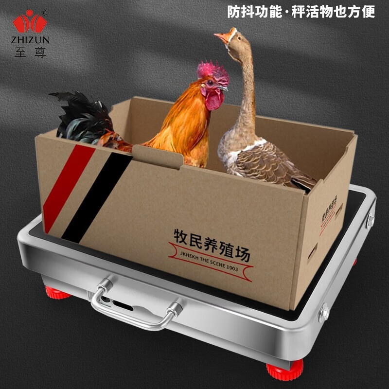 至尊新款手持无线电子秤做生意用摆摊台秤下乡收粮收废品磅秤手提分离式精准称水果批发秤不准包退换 【手持无线300公斤42*52】下乡称粮秤