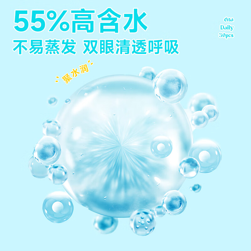 Ena隐形眼镜日抛 30片舒润plus日抛透明片舒适抗UV可备注度数 525度