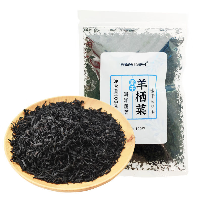 食尚農場(chǎng)壹號羊棲菜 100g/袋 海產(chǎn)干貨洞頭鹿角菜海大麥長(cháng)壽菜石花菜黑針菜 羊棲菜100g*1袋