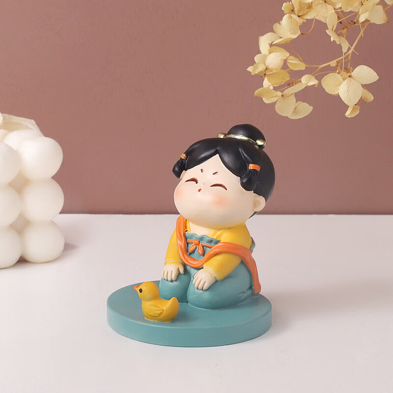 如果西安文创纪念品创意国风手机架实用桌面办公室摆件伴手礼新年礼物 唐仕女手机架全套2个