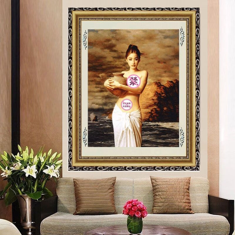 百家好十字绣画新款客厅系列精准印花十字绣人物陶美人抱陶女 【生态