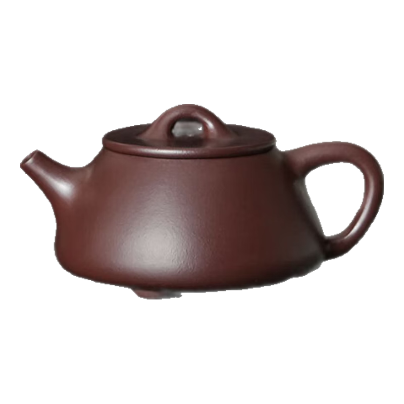 古悅堂宜興紫砂純手工泡茶專用茶壺新款紫砂壺正品功夫茶具單壺平蓋石瓢 紫泥款 180ml