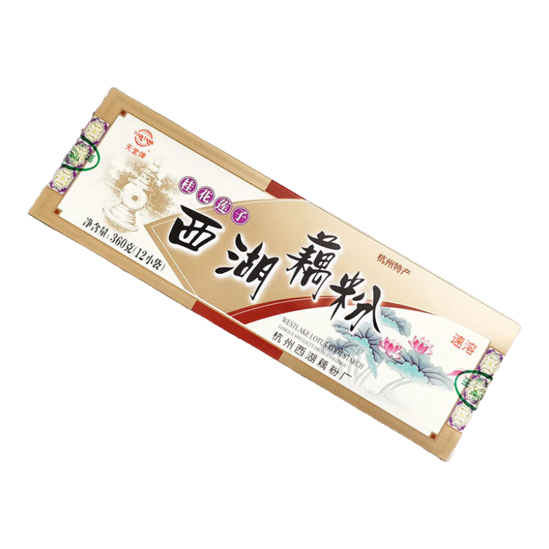 天堂（tiantang）5盒杭州特產(chǎn)天堂牌盒裝西湖藕粉360g*5盒0脂肪中老年孕婦代餐 【5盒】桂花蓮子藕粉(含糖)