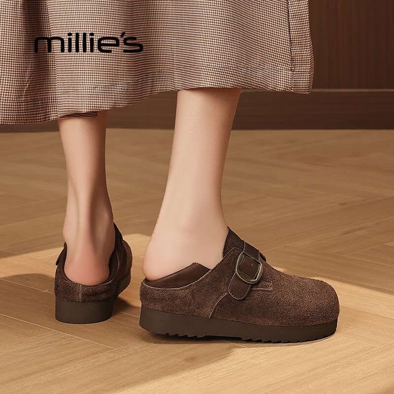 妙丽乐福鞋女平底真皮浅口复古时尚2025夏季新款百搭潮流休闲小皮鞋 棕色 37 (235mm) 标准码