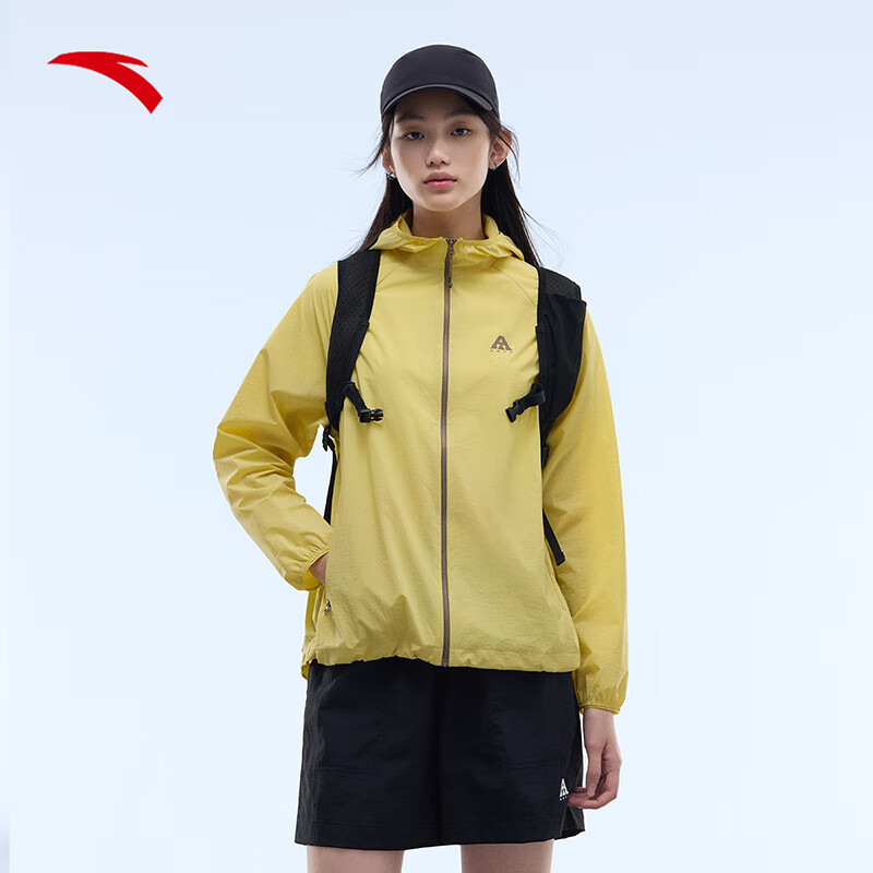 安踏大地之壳轻壳防晒衣女秋冬季户外轻薄耐磨外套防泼水正肩皮肤衣 新芽黄-3 M