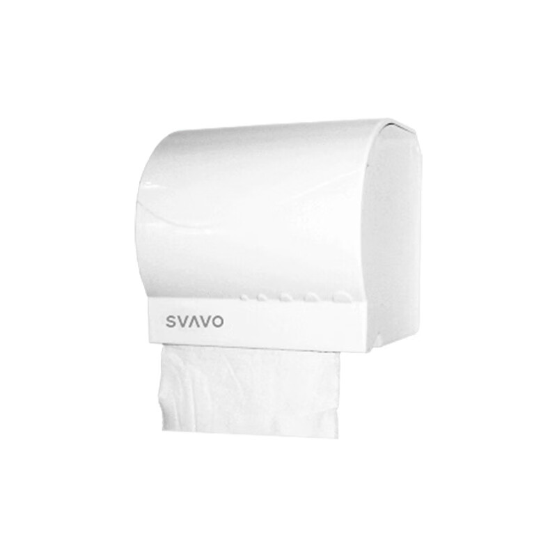瑞沃卫生间纸巾盒厕所卷纸盒卷纸筒透明款厕纸盒小卷纸盒壁挂式 白色