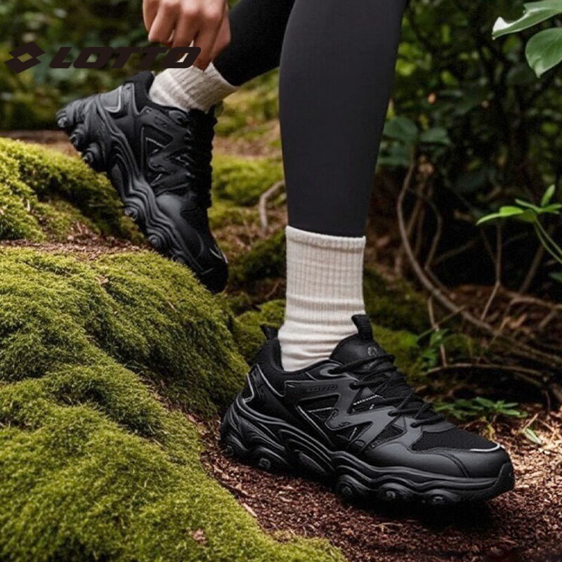 乐途男鞋登山鞋户外徒步鞋运动鞋新款官方越野减震跑步鞋休闲鞋子  黑色【男女同款】 42