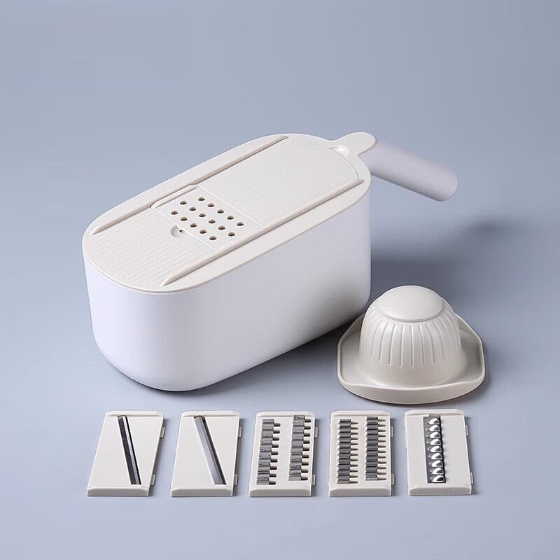 染淮切片神器廚房切菜神器土豆絲家用多功能用品蘿卜黃瓜削刮擦絲刨絲 卡其色
