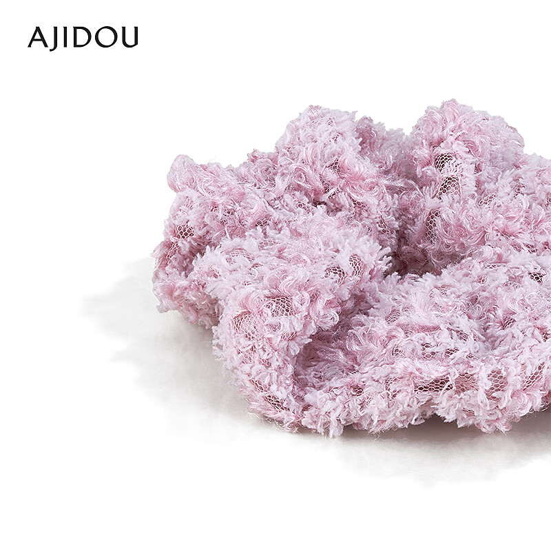 AJIDOU阿吉豆发饰女款时尚简约织物发圈三八节女神礼物 粉色 1个