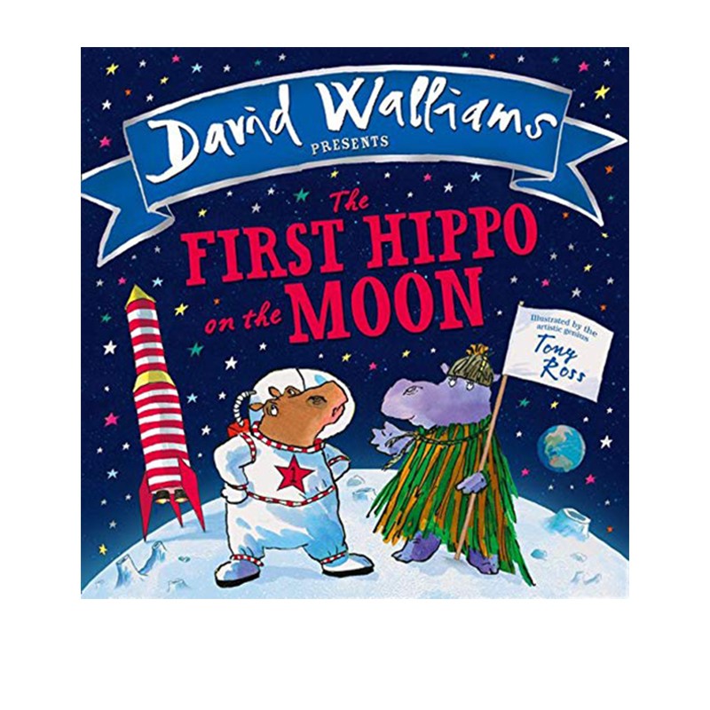 first hippo on the moon 儿童英语启蒙书 幽默爆笑图画故事书 大卫