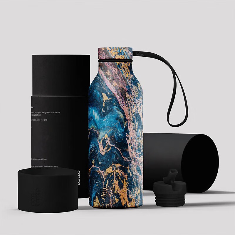 吉姆蓝杰contatto潮流保温杯不锈钢户外颜值水壶男生随行水杯男士运动杯子 斑斓之梦500ml可定制