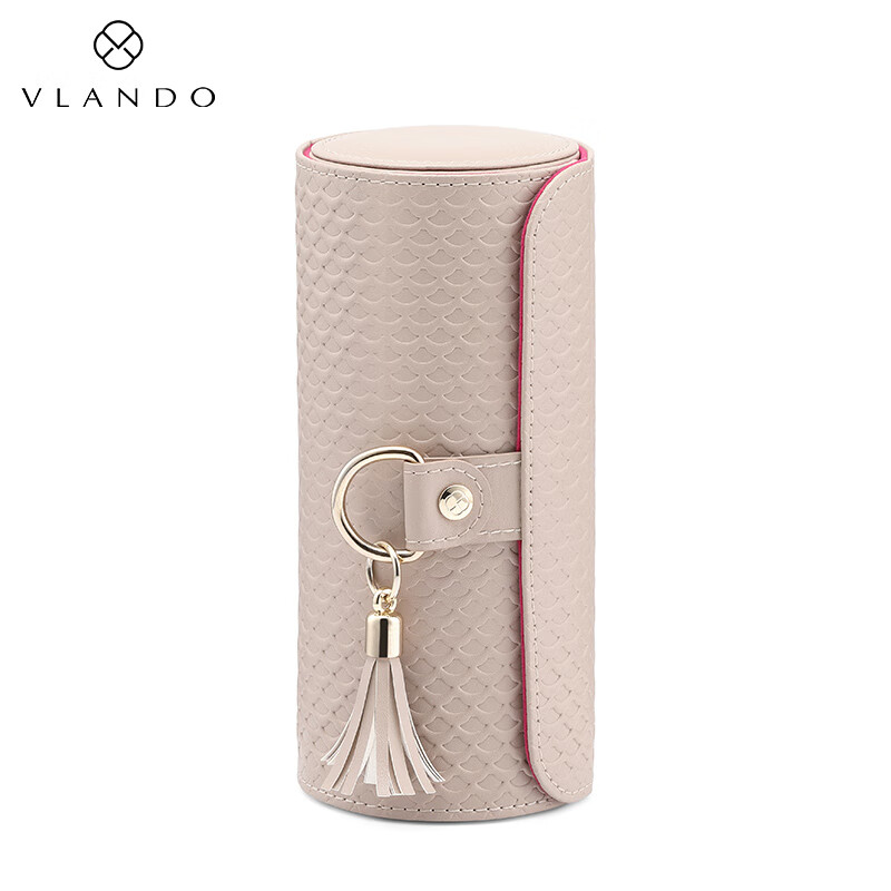 唯蘭朵（vlando）便攜式首飾盒旅行歐式首飾包創(chuàng)意小巧戒指耳釘飾品收納 灰色