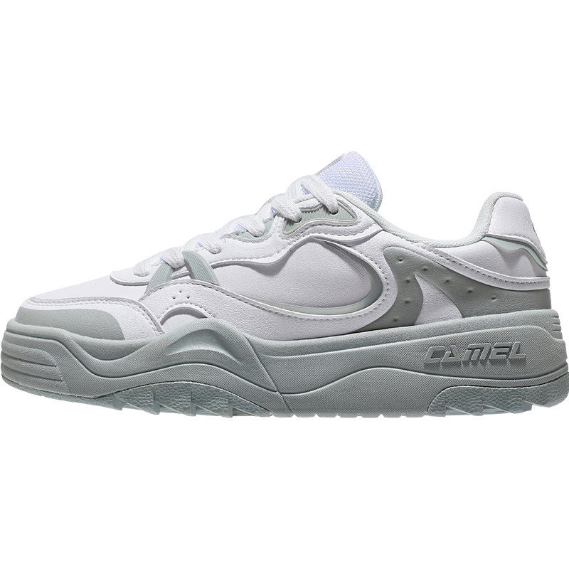 駱駝(CAMEL)休閑板鞋低幫運(yùn)動(dòng)女鞋子百搭小白鞋 K25B09L7064 駱駝白/云灰 39