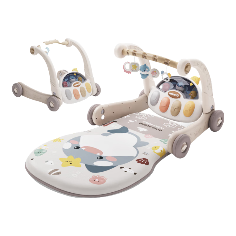 盟石嬰兒見(jiàn)面禮物腳踏鋼琴健身架0-6個(gè)月新生兒實(shí)用高檔寶寶0-1歲玩具 【升級(jí)充電套裝】可愛(ài)鯊魚(yú)【4合1禮盒款】 一周歲/百天/初生兒實(shí)用禮物【活石&盟石】聯(lián)合出品