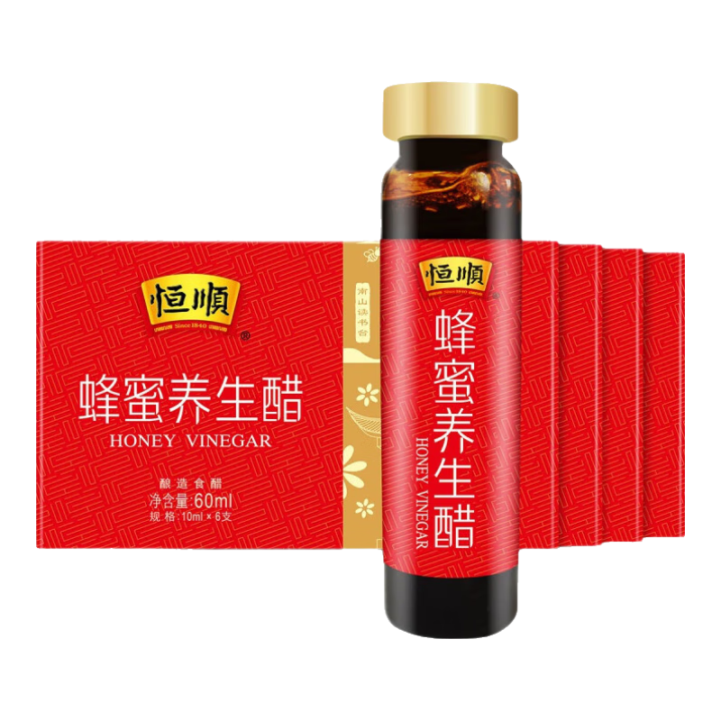 恒順蜂蜜養(yǎng)生醋10ml*6支*4盒組合裝釀造鎮(zhèn)江特色香醋飲品240ml蜂蜜醋