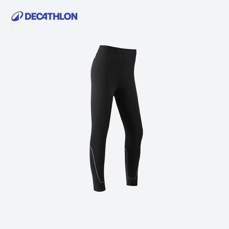 迪卡侬儿童运动男紧身透气速干裤轻薄不加绒黑151-160cm12-13岁-4389678