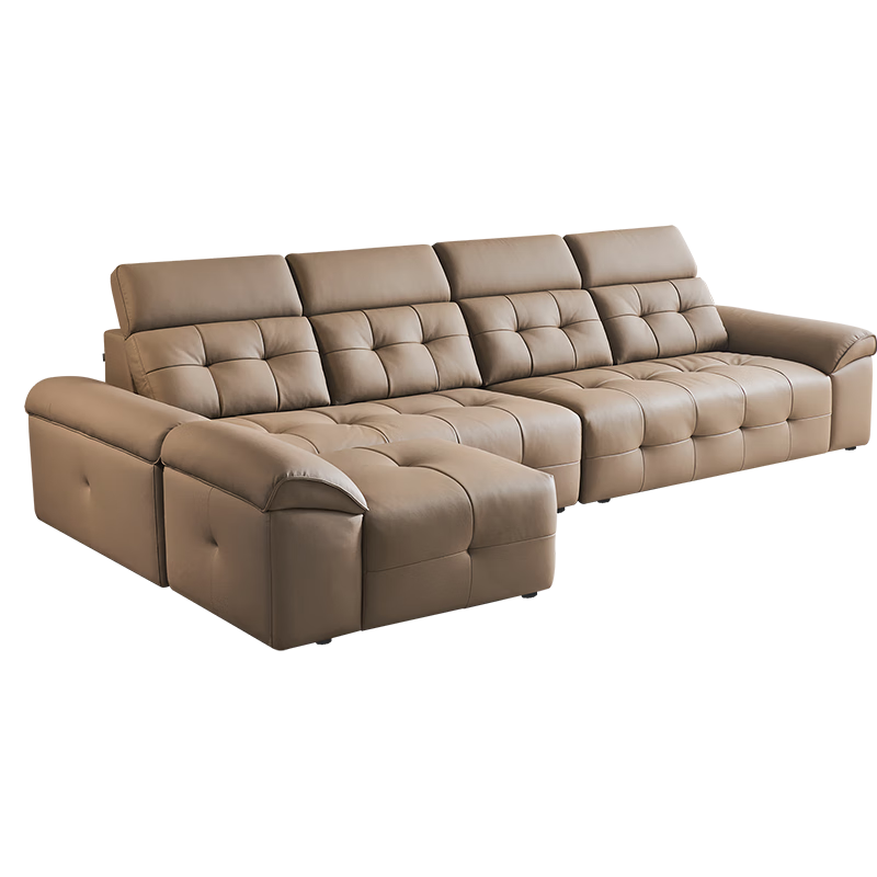 全友家居意式极简头层牛皮劳伦斯沙发客厅多功能真皮艺高端直排式沙发