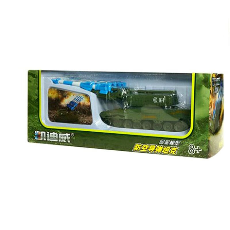 凱迪威防空導彈坦克車模型可發(fā)射火箭炮軍事模型仿真玩具 軍綠色