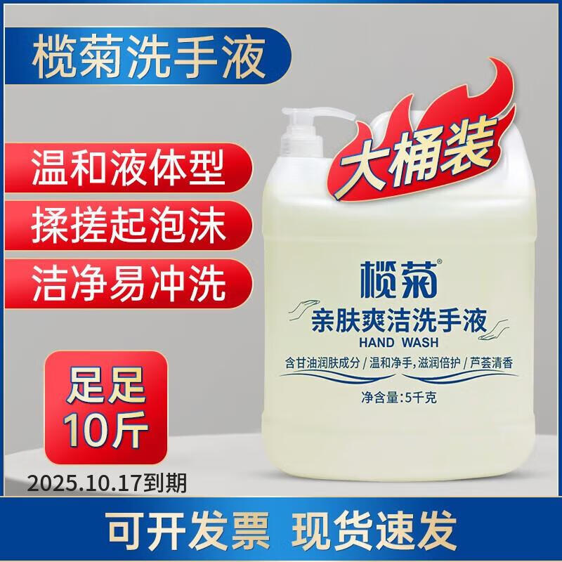 榄菊大桶装洗手液5kg带泵头 补充装 温和洁净护手不刺激家庭酒店餐厅 【大桶补充装】洗手液 到手10斤 带泵头 京东折扣/优惠券