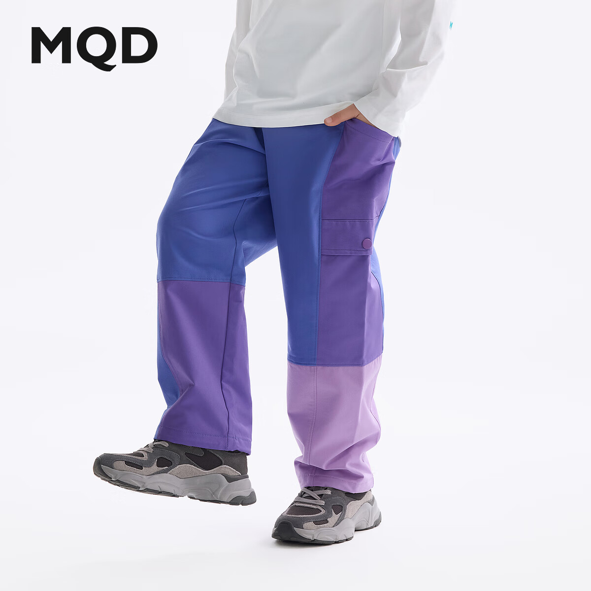 马骑顿（MQD）【三防】童装儿童裤子春秋季新款男童户外拼色百搭冲锋裤 海岸蓝 140