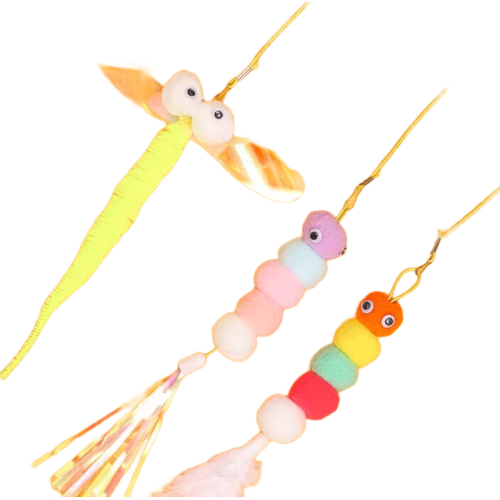 猫咪玩具自嗨解闷神器逗猫棒荡秋千吸盘鸟消耗体力带铃铛伸缩用品 响纸毛毛毛虫