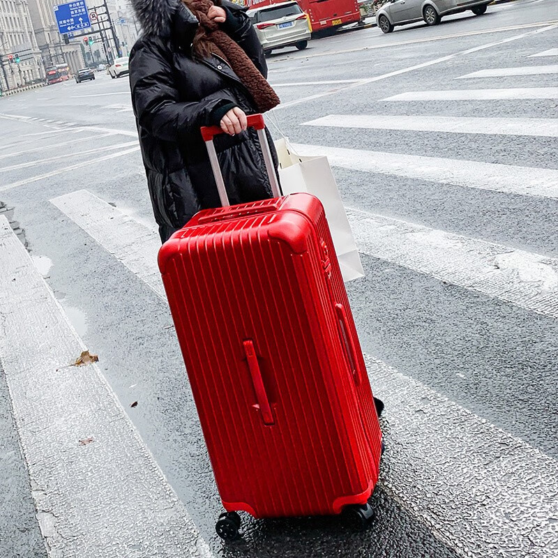 洛斯伯里(Roserooen)超大容量加厚拉杆箱万向轮24寸行李箱男女旅行箱出国托运箱 抹茶绿 28英寸
