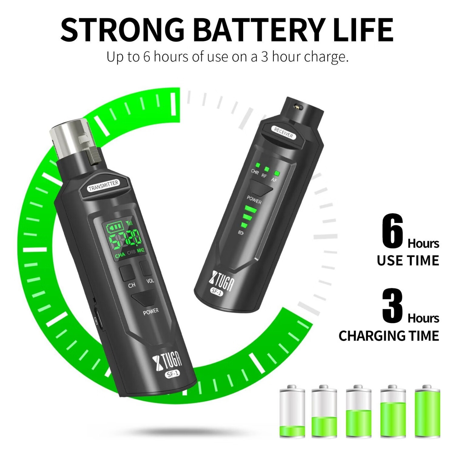 XTUGASF-1有线转无线话筒收发器U段可调频用于动圈电容麦克风无线手雷