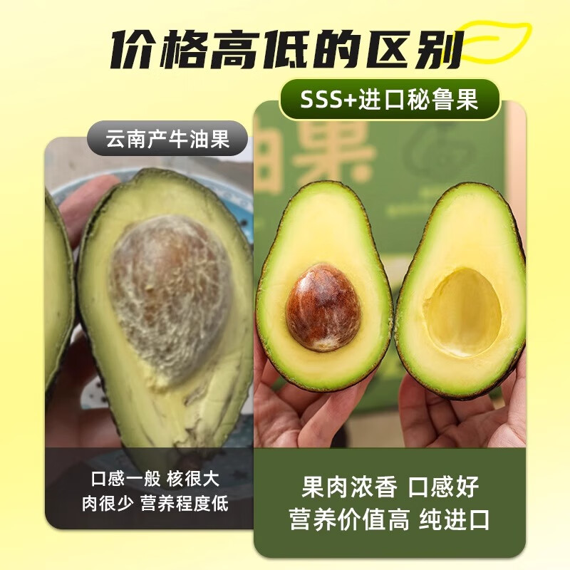 甜盟进口秘鲁牛油果特级 多地次日达 宝宝辅食健身代餐当季水果非即食 店长力荐 单果100-140g 6枚