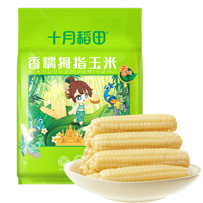 十月稻田 云南白拇指玉米 1斤(8~12根) 25年新玉米 儿童低脂早餐 西双版纳