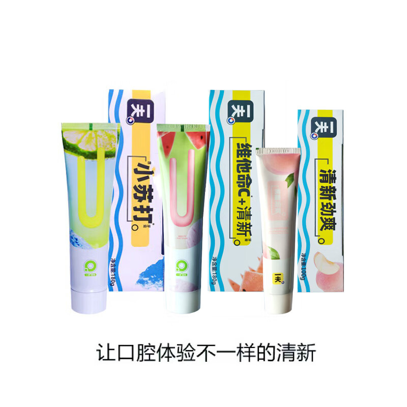 一夫（Eaff）一井牙膏水蜜桃清新口气护龈180g100g140g西瓜冰激凌薄荷家庭装 西瓜冰激凌薄荷2支【360克】