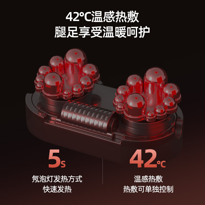 爱有康腿部足底按摩器全自动揉捏热敷足疗机 家用送父母小腿足部按摩仪 皮质蓝色【恒温热敷+刮痧揉捏+多种模式】