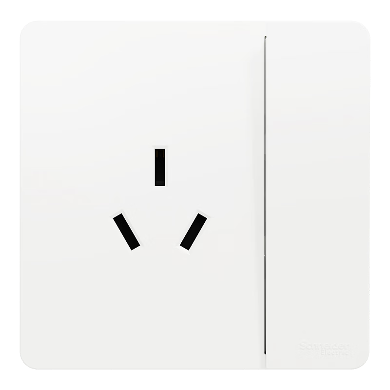 施耐德開關(guān)插座面板86型墻面皓呈升級款無框大面板單開一開皓雋奶油白色 16A三孔帶 開關(guān)