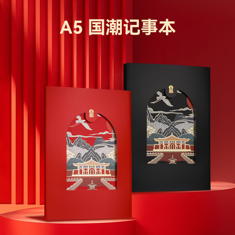 英雄【热门商品】钢笔三合一故宫国风宫廷礼盒伴手礼品商务男女士高档 珍珠白(笔)-双笔头记事本套装【黑本+黑盒】