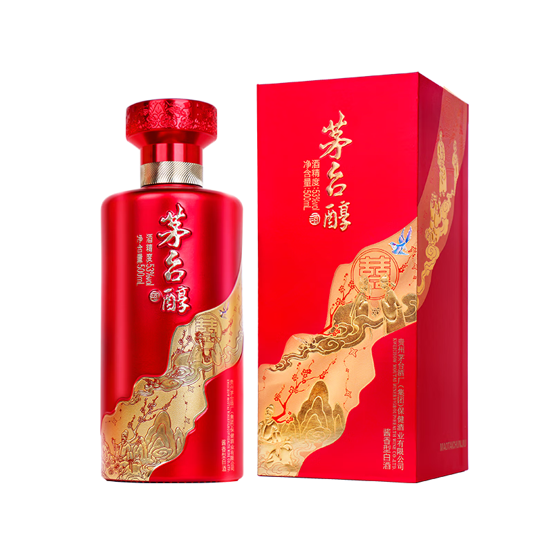 茅台茅台醇庆典 酱香型白酒 53度 500ml 单瓶 送礼 婚宴喜酒