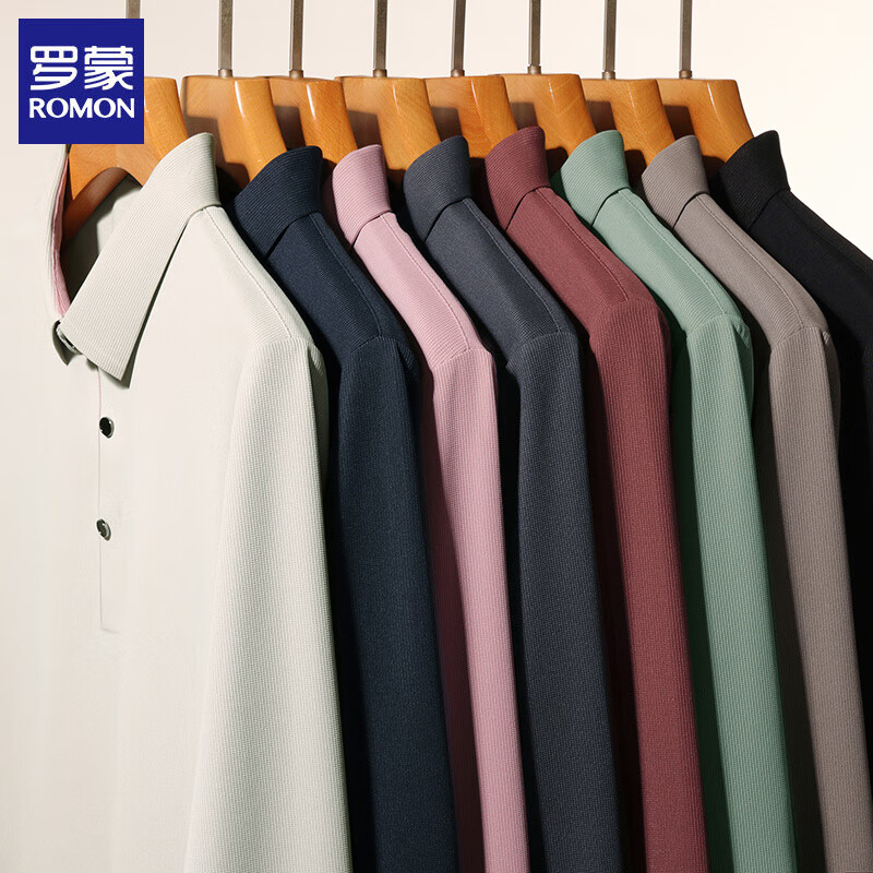 罗蒙（ROMON）polo领长袖t恤 总裁灰