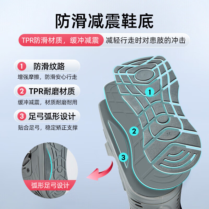 跟腱靴踝关节固定支具跟腱断裂术后康复鞋充气式助行鞋气囊鞋 轻便双气囊高款 S(建议36-39码)