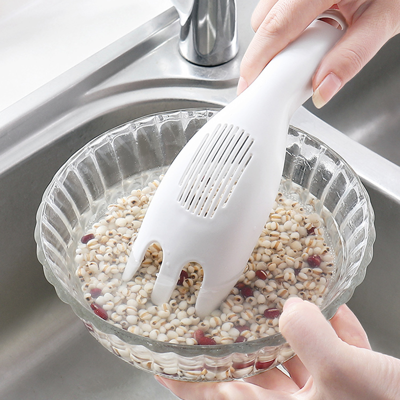 多功能淘米器 厨房淘米勺神器洗米小工具沥水器 不伤手家用洗米器 白色
