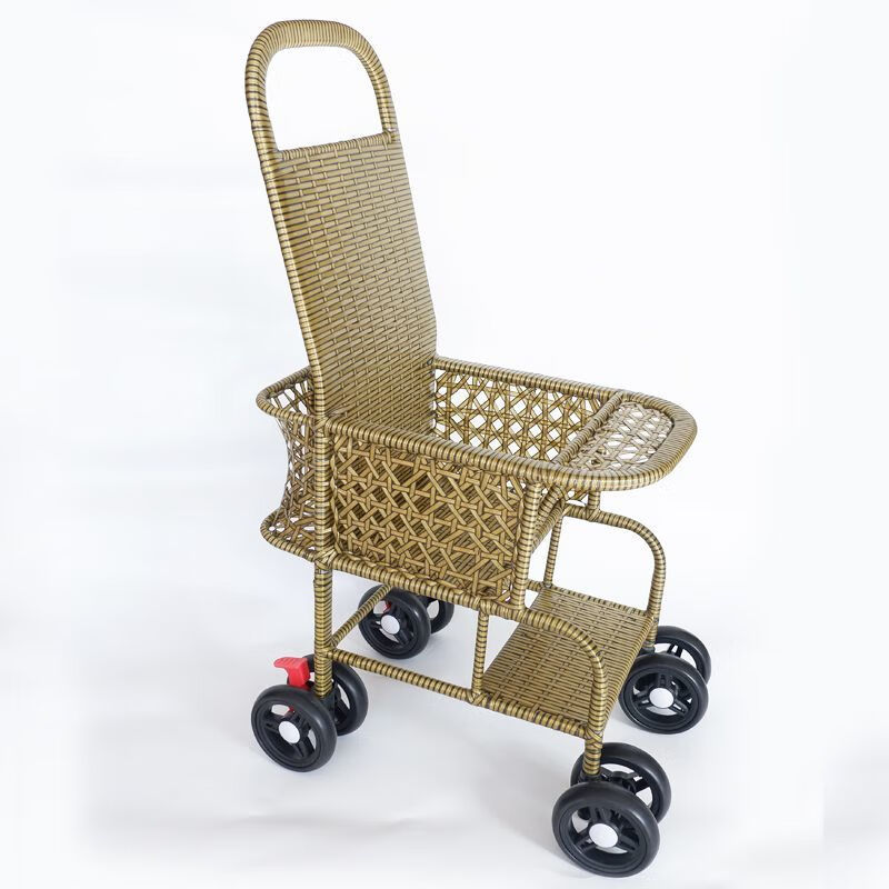 爱彼依宝宝藤椅藤编手推车小孩仿藤编织儿童推车轻便竹藤夏季婴儿小