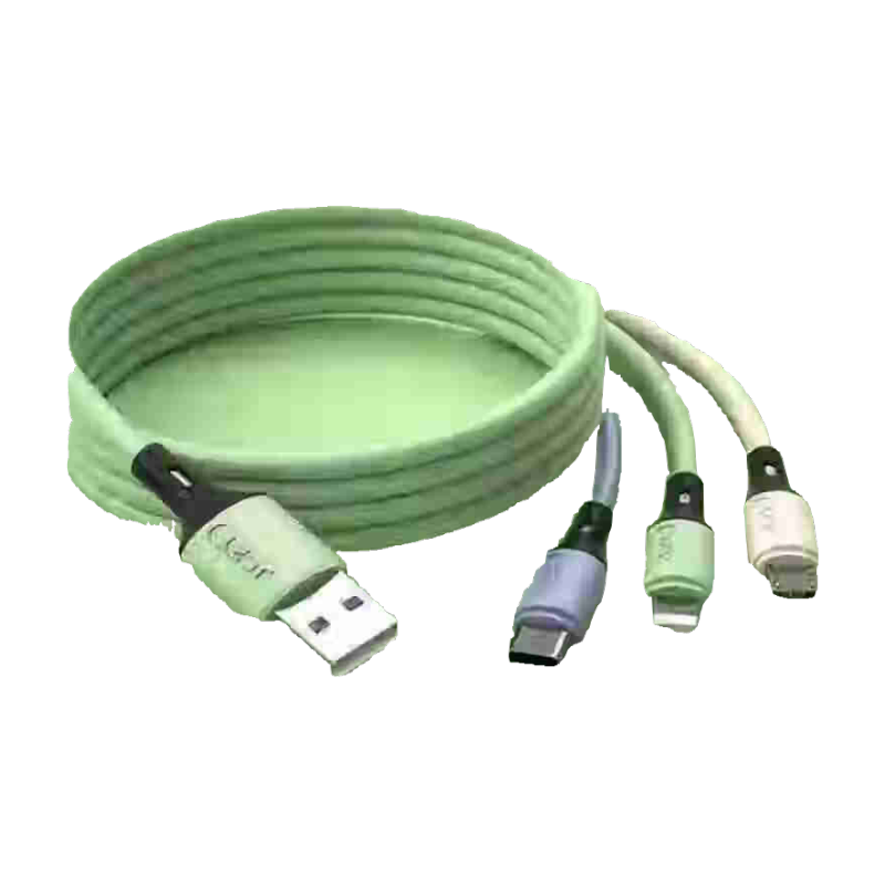 【新人低价尝鲜】数据线三合一手机充电线器一拖三适用于苹 一拖三【液态色】快充1.2米