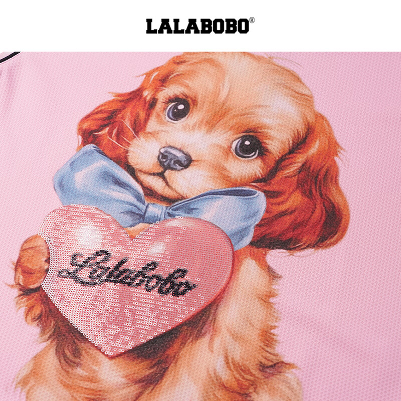 拉拉波波【快乐护卫队系列】LALABOBOT恤25年秋新款原创长袖印花上衣 M