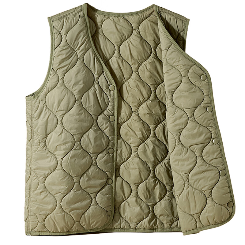 古今（GUJIN）保暖背心女士秋冬季中老年人防寒内穿无袖无痕加厚7A抑菌马甲坎肩 豆绿【200g御寒】 M 【建议体重100-110斤】