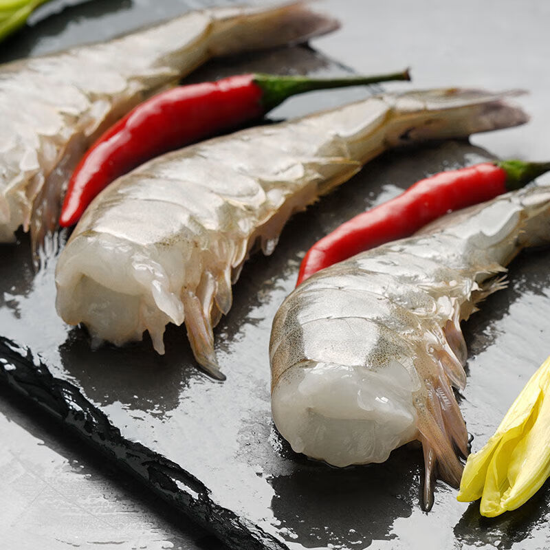 龙味福 虾南美厄瓜多尔白虾特大虾青虾海捕基围对虾冰虾冻虾海鲜水产 【大号无冰】15-18cm 3斤(净重)  【无冰】单只冻